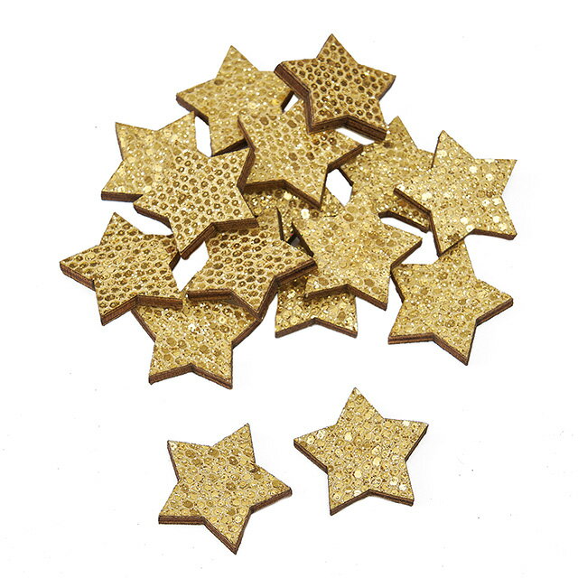 ミニスターパーツ ＃18　ゴールド デコレーション オーナメント 置物 クリスマス [TDLXO001673-018]|店舗装飾 飾り付け ディスプレイ インテリア クリスマス装飾 星 スター 木製 Φ2cm 48個入り