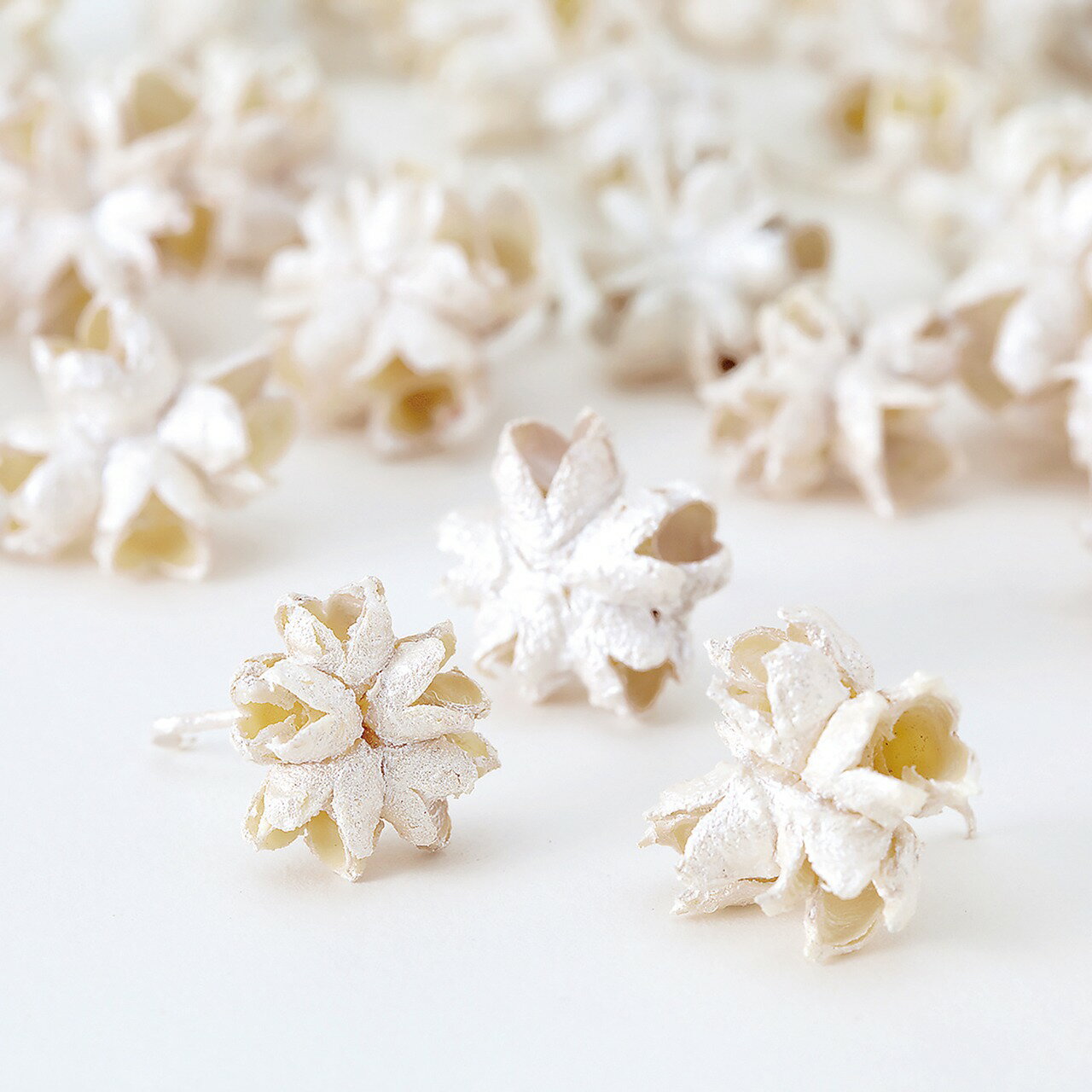 フラワーコーン パールホワイト ナチュラル素材 実もの カラー [TDLDO024710-013] アレンジメント花材 天然素材 ハンドメイド資材