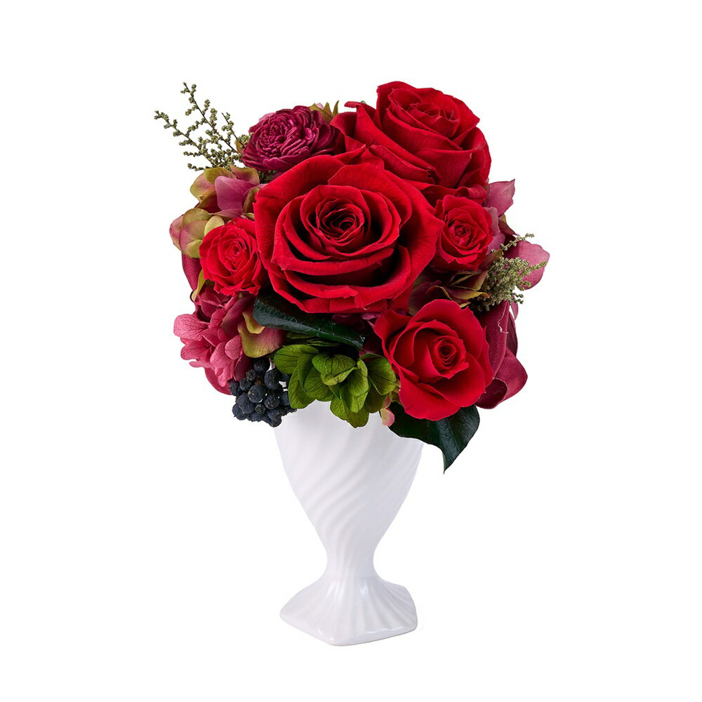 ルージュアルマアレンジメントプリザーブドフラワーギフトアレンジ[TDLBD000017] プリザーブド加工 クリアケース入り 薔薇 オリジナル