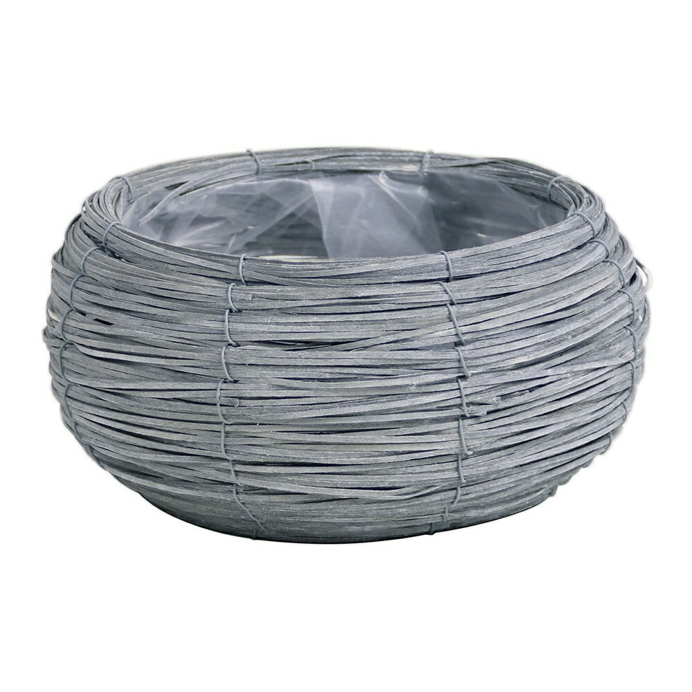 コイリングウッディボール型L グレー バスケット かご ナチュラル素材 花器ベース[TDLKA747006-00G] 鉢..