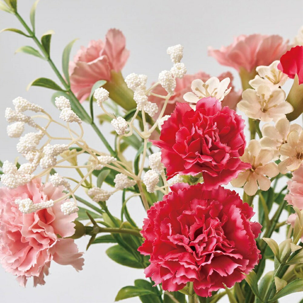 【スーパーセール特別割引商品】ハミングカーネブーケレッド／ピンクアーティフィシャルフラワー造花カーネーション[TDLFM008321-003] フラワーギフト ハンドメイド資材 ガーデニング用品 ディ スプレイ ナチュラルアレンジ インテリアフラワー