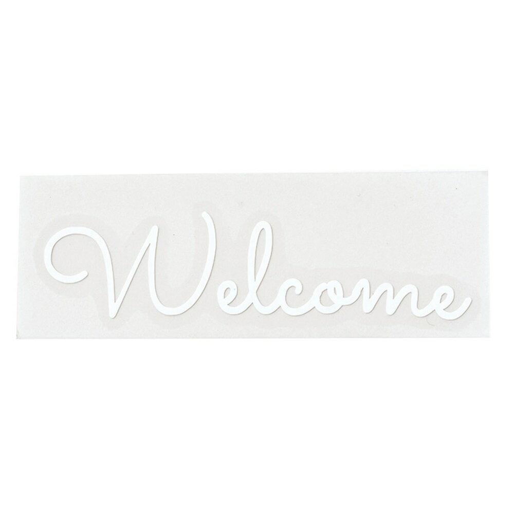 PFバルーン用転写シールWelcomeホワイト2枚入バルーンフラワー資材デコレーション素材[TDLGI000381-001..