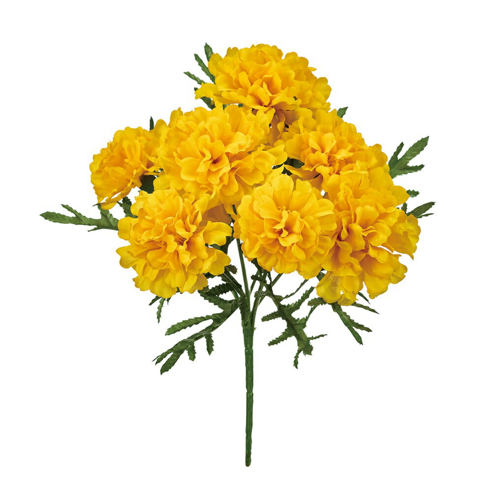 Bouquets - マリーゴールドブッシュ イエロー アーティフィシャルフラワー 造花 マリーゴールド[TDLFM002308-004] フラワーギフト ハンドメイド資材 ガーデニング用品 ディ スプレイ ナチュラルアレンジ インテリアフラワー