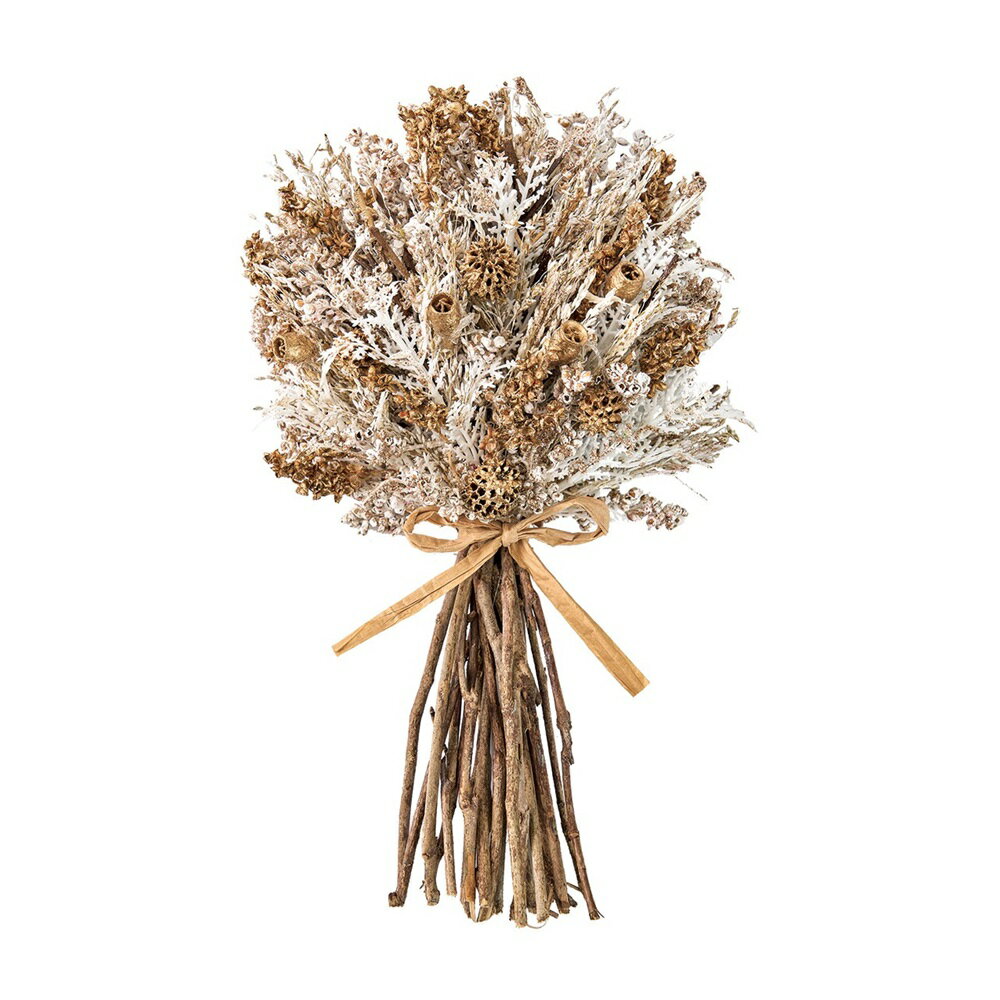 ティンパードライブーケホワイトゴールドドライフラワー枝ものナチュラル[TDLXH000480] フラワーギフト ハンドメイド資材 ディ スプレイ デコレーション素材 オブジェ 飾り インテリア花材 アーティフィシャルフラワー