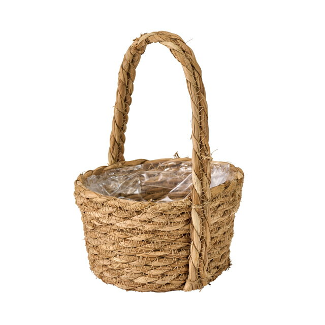 バスケットナチュラルかご手付きバスケットナチュラル素材花器ベース[TDLKF0GJ131-00N]【アレンジメン..