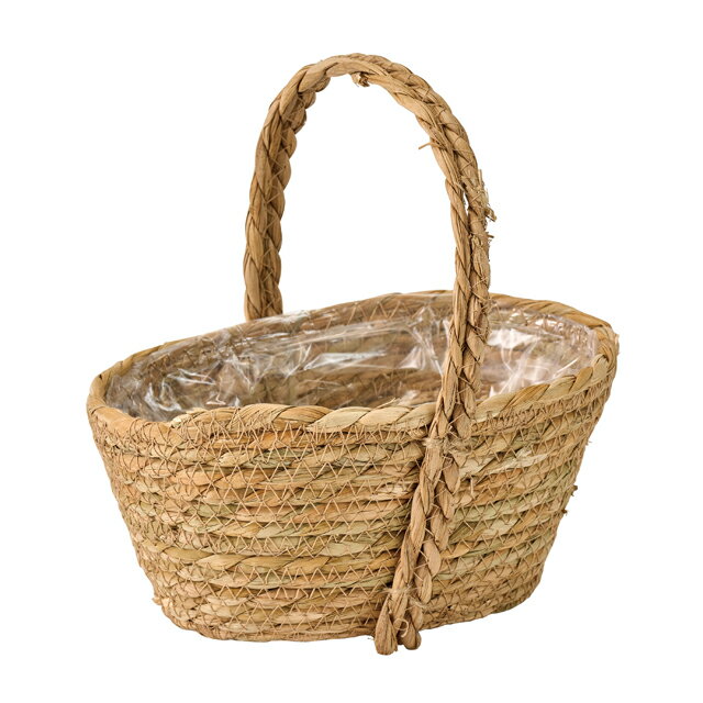 バスケットナチュラルかご手付きバスケットナチュラル素材花器ベース[TDLKF0GJ355-00N]【アレンジメン..
