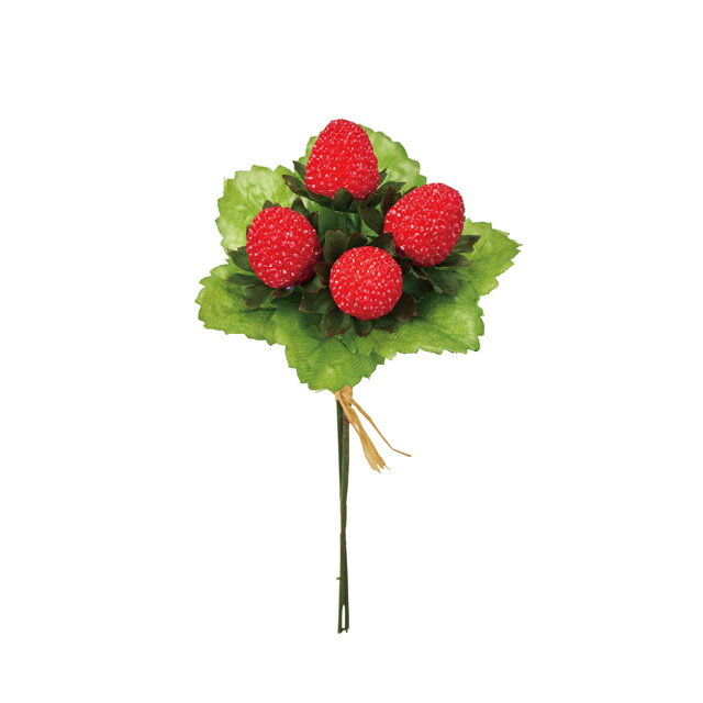 ワイルドストロベリーピックレッド1束アーティフィシャルフラワー造花実もの果物ベリー[TDLFM005940]【ディスプレイ ハンドメイド資材 インテリアフラワー ピック ナチュラルアレンジ 】
