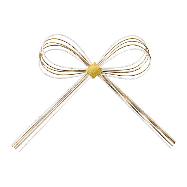 水引きらめき結び白4コ入デコレーション素材水引飾り[TDLMH000510-001]【フラワーギフト 和モダン ディ..