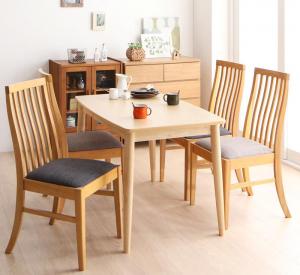 ダイニングセット（テーブル&チェア） 天然木 ハイバックチェア ダイニング 4人 5点セット(テーブル+チ..