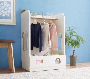 子供用収納 落書きが消せる ホワイトキッズ収納シリーズ ハンガーラック 女の子向け[COPA111807500033720]|インテリア 寝具 収納 子供部屋用インテリア 寝具 収納 収納 タンス チェスト
