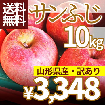 りんご 訳あり 10kg 送料無料 サンふじ 山形県産 産地直送りんご お徳用 ジャムにもOKなりんご りんごジュースにもOK！ 家庭用りんご 日時指定不可 送料無料(四国 九州 沖縄を除く) 健康 冬 寒さ対策 食べ物 果物 お年賀 パーティー