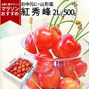 さくらんぼ 【2024年7月上旬発送 先行早割】 さくらんぼ 紅秀峰 2L 秀品　500g 化粧箱入り 山形県産 大粒 佐藤錦の次はこちら 紅秀峰 送料無料 人気 送料無料 同梱不可 産地直送 お中元