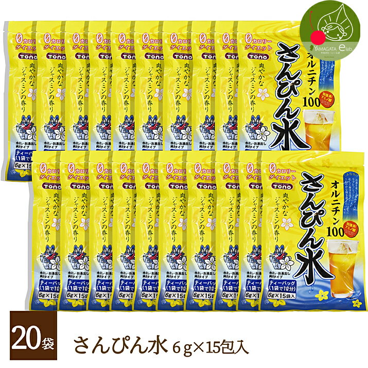 【送料無料】さんぴん水 ティーパック 15包×20個セット　【水出しOK ティーバッグタイプ】 夏のお茶 さんぴん茶 学校 幼稚園 保育園の水筒に。 【あす楽】 水筒用としてもOK！