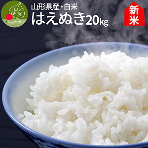 【令和3年産 新米 】山形県産 はえぬき 白米 20kg(5kg×4袋) 令和3年産 一等米 精米 ギフト 新生活応援 産地直送 のし プレゼント おにぎらず 代表米 お土産 通販 ブランド米 東北 送料無料 内祝い