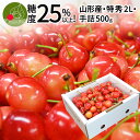 【6月中旬発送・先行早割】 山形県産 さくらんぼ 糖度25%以上 特秀 2L玉 手詰め 500g 大粒 山形県産 産地直送 化粧箱入 お中元 御中元 プレゼント...