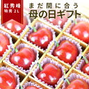 \母の日 ギフト まだ間に合う!/ さくらんぼ 紅秀峰 特秀 2L玉 24粒入 ギフト カーネーション 造花 付き 化粧箱入 産地直送 手詰め メッセージカード...