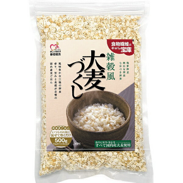 【 地域限定送料無料 】雑穀風 大麦づくし 500g お徳用タイプ ※ お試し 麦飯 プレミア 麦ごはん 押し麦 大麦 雑穀 自然食 メール便