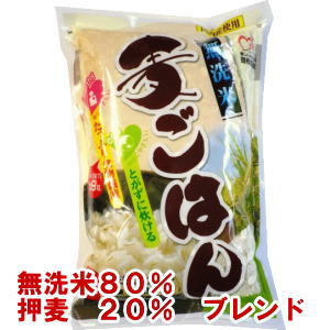 研がずに炊ける 無洗米麦ごはん 450g（ 3合 用）【単品】 無洗米 アウトドア 非常食 防災 麦飯 麦ごはん 押し麦