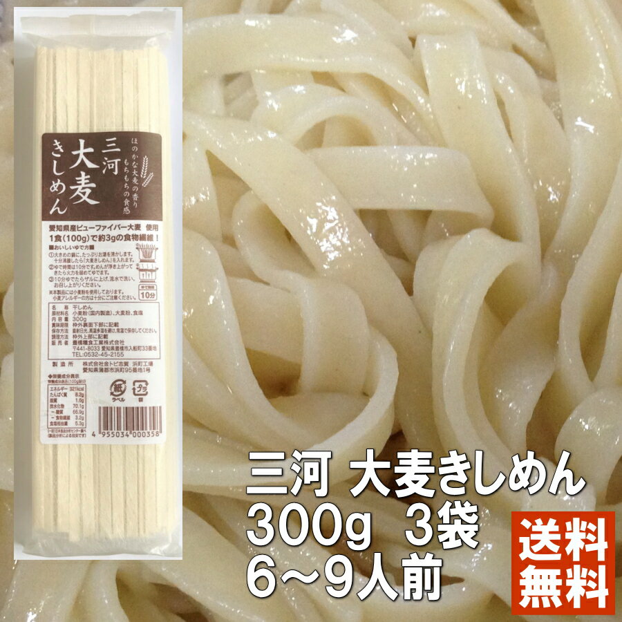 三河 大麦きしめん 300g 3袋入り お試