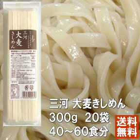 三河 大麦きしめん 300g 20袋入り ケース販売 【 送料無料 】 / 国産スーパー大麦 ビューファイバー 大麦粉 大麦 きしめん 食物繊維