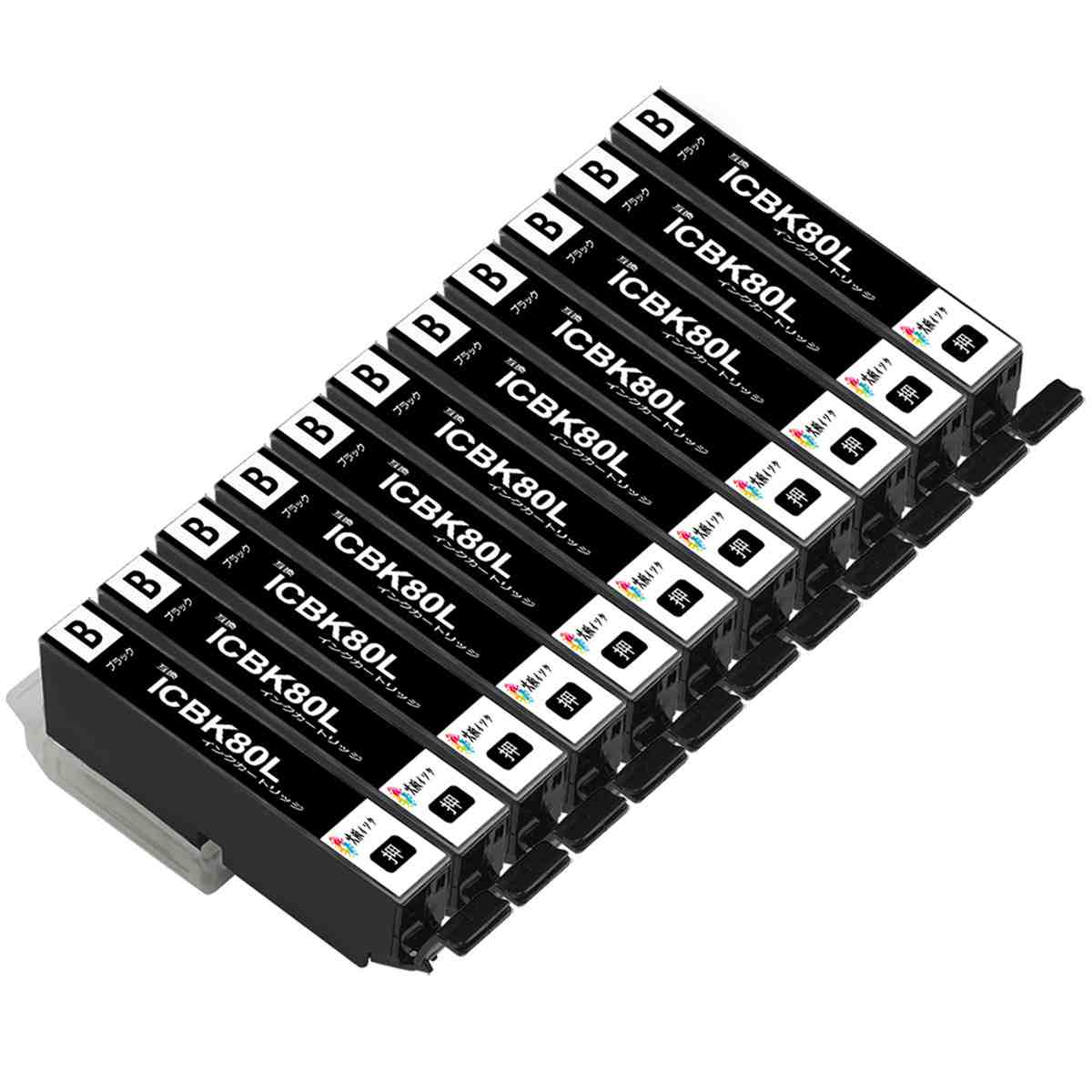 IC6CL80Lエプソン互換インクカートリッジIC80L EPSON ICBK80Lブラック黒11本 目印:とうもろこし対応プリンター:EP-707A EP-708A EP-777A EP-807AB EP-807AR EP-807AW EP-808AB EP-808AR EP-808AW EP-907F EP-977A3 EP-978A3増量タイプ残量表示機能付 EP-979A3 EP-982A3