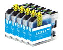 インクカートリッジ LC211互換プリンターインク LC211C シアンC 5本セット 対応機種:DCP-J562N / MFC-J730DN / MFC-J7...