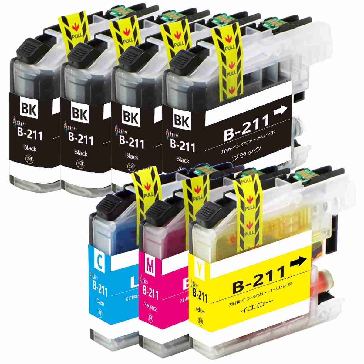 LC211 ブラザーbrother用互換インクカートリッジLC211-4PK+黒3本 合計7本対応プリンター:MFCシリーズJ997DWN 907DWN 837DWN 737DWN J880N J887N J730DWN J830DWN J900DWN J990DWN DCPシリーズJ963N(B・W)J762N J562N J968N(B・W)J767N J567N