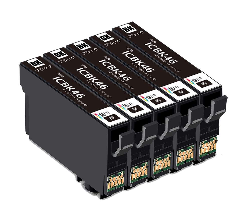 エプソン 互換インクカートリッジ ic46 ICBK46 黒 ブラック5個パック 対応プリンター: PX-101 / PX-401A / PX-402A / PX-501A / PX-A620 / PX-A640 / PX-A720 / PX-A740 / PX-FA700 / PX-V780 残量表示icチップ付 プリンターインク