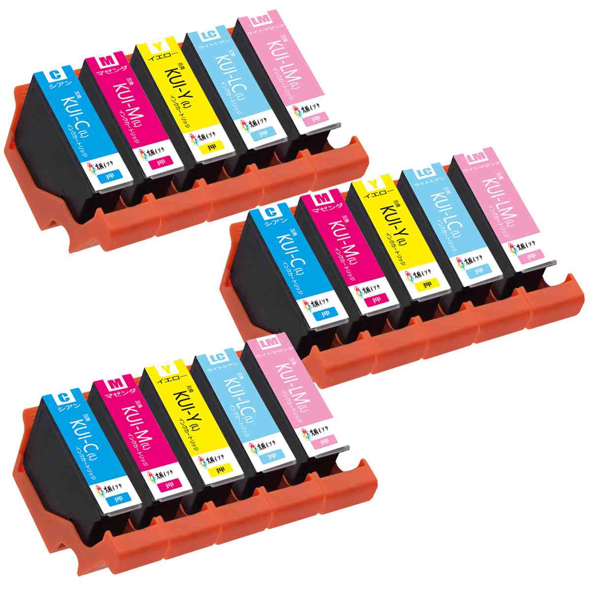 エプソンKUI-6CL-L互換インクカートリッジEPSON KUI5色15本セット KUI-C-Lシアン KUI-M-Lマゼンタ KUI-Y-Lイエロー KUI-LC-Lライトシアン KUI-LM-Lライトマゼンタ各3本目印:くまのみクマノミ対応プリンター:EP-879AB EP-879AR EP-879AW EP-880AB EP-880AN EP-880AR EP-880AW