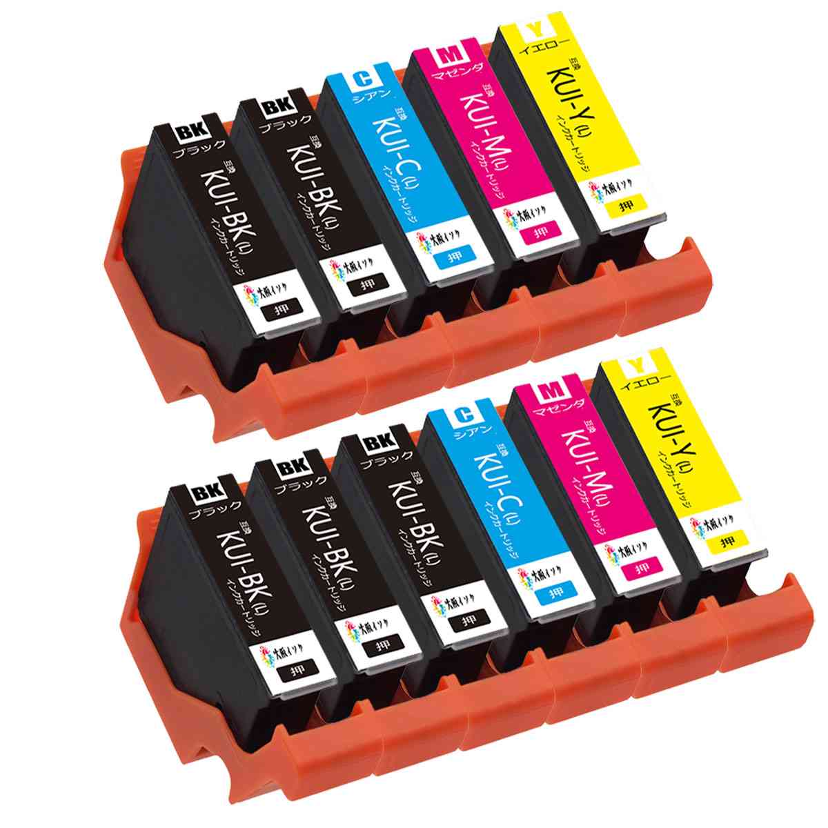 エプソンKUI-6CL-L互換インクカートリッジEPSON KUI 4色11本セット KUI-BK-Lブラック*5 KUI-C-Lシアン KUI-M-Lマゼンタ KUI-Y-Lイエロー各2本目印:くまのみ クマノミ対応プリンター:EP-879AB EP-879AR EP-879AW EP-880AB EP-880AN EP-880AR EP-880AW 増量版インクタンク