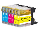 インクカートリッジ LC12 LC17互換プリンターインクLC12-4PK LC17-4PK 6本セット LC12C LC12M LC12Y各2個 大容量タイプ 残量表示可能icチップ付 互換インクカートリッジ 汎用インクMFC-J955DN /MFC-J955DWN /MFC-J960DN-B / MFC-J960DN-W DCP-J740N