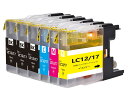 インクカートリッジ LC12 LC17互換プリンターインクLC12-4PK LC17-4PK 6本セット(4色セット 2本ブラック) LC12C LC12M LC12Y LC12BKx3 大容量タイプ 残量表示可能icチップ付互換インクカートリッジ 汎用インクMFC-J955DN /MFC-J955DWN /MFC-J960DN-B