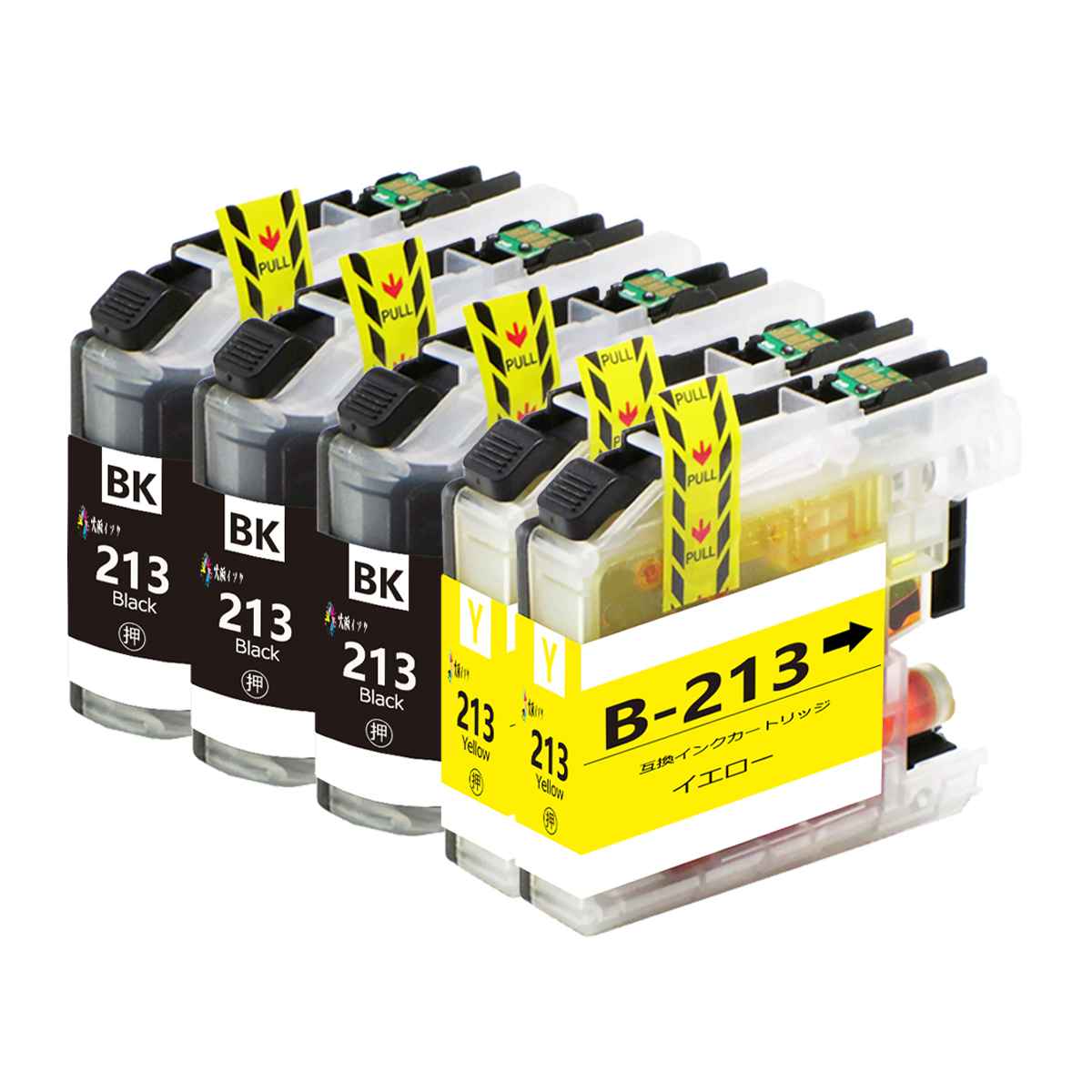 LC213 ブラザーbrother用互換インクカートリッジLC213BKブラック3本 LC213Yイエロー2本計5本プリンター対応インクタンク純正と併用可能汎用インク対応機種:DCP-J4220N-B/W DCP-J4225N DCP-J4220N MFC-J4720N MFC-J4725N MFC-J5820DW MFC-J5720CDW MFC-J5620CDW MFC-J5820DN