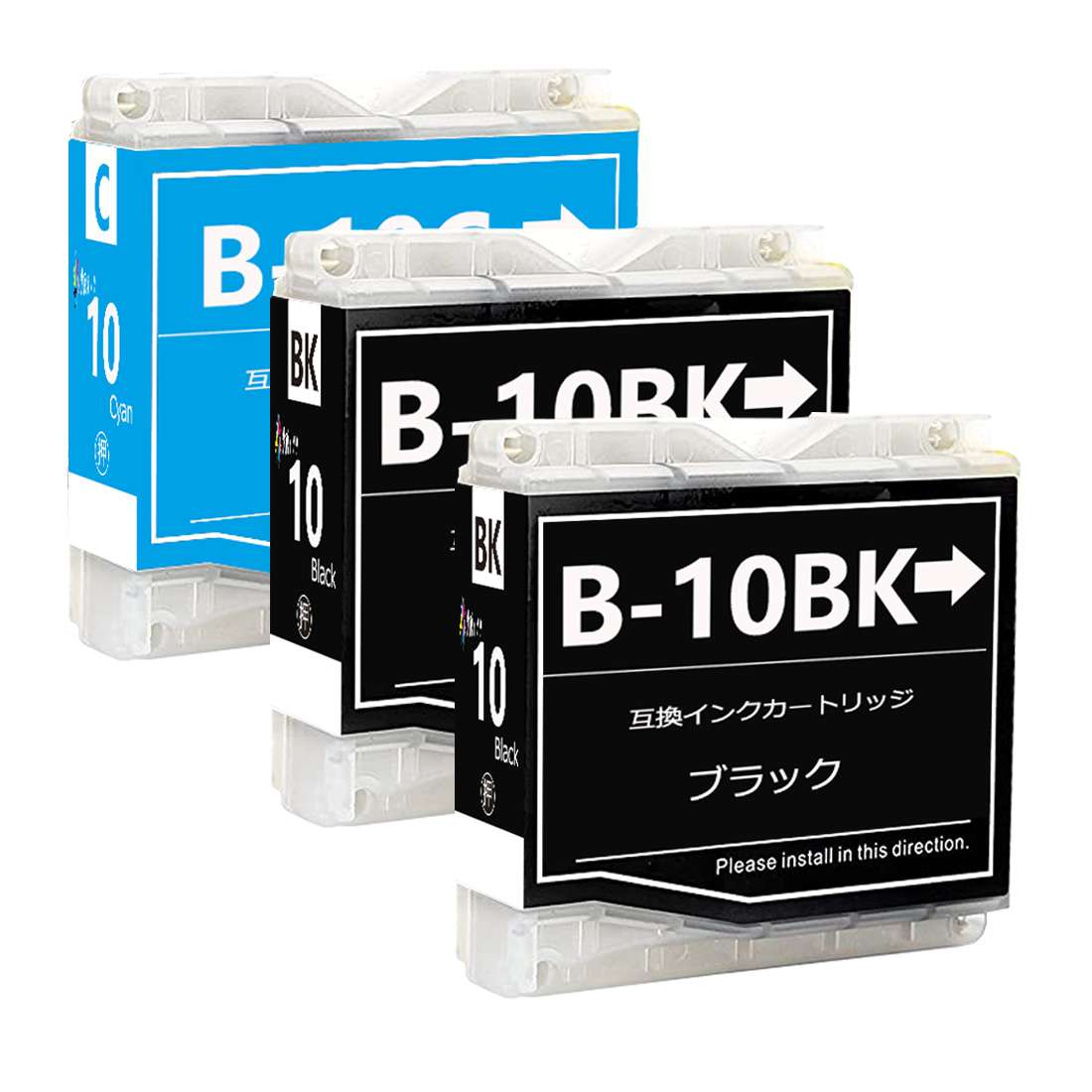 LC10 ブラザーbrother用互換インクカートリッジLC10BKブラック2本 LC10Cシアン1本 合計3本 対応プリンター:MFC-5860CN 880CDN/CDWN 870CDN/CDWN 860CDN 850CDN/CDWN 650CD/CDW 630CD/CDW 480CN 460CN DCP-770CN 750CN 750CNU 350C 330C 155C残量表示機能付ICチップあり