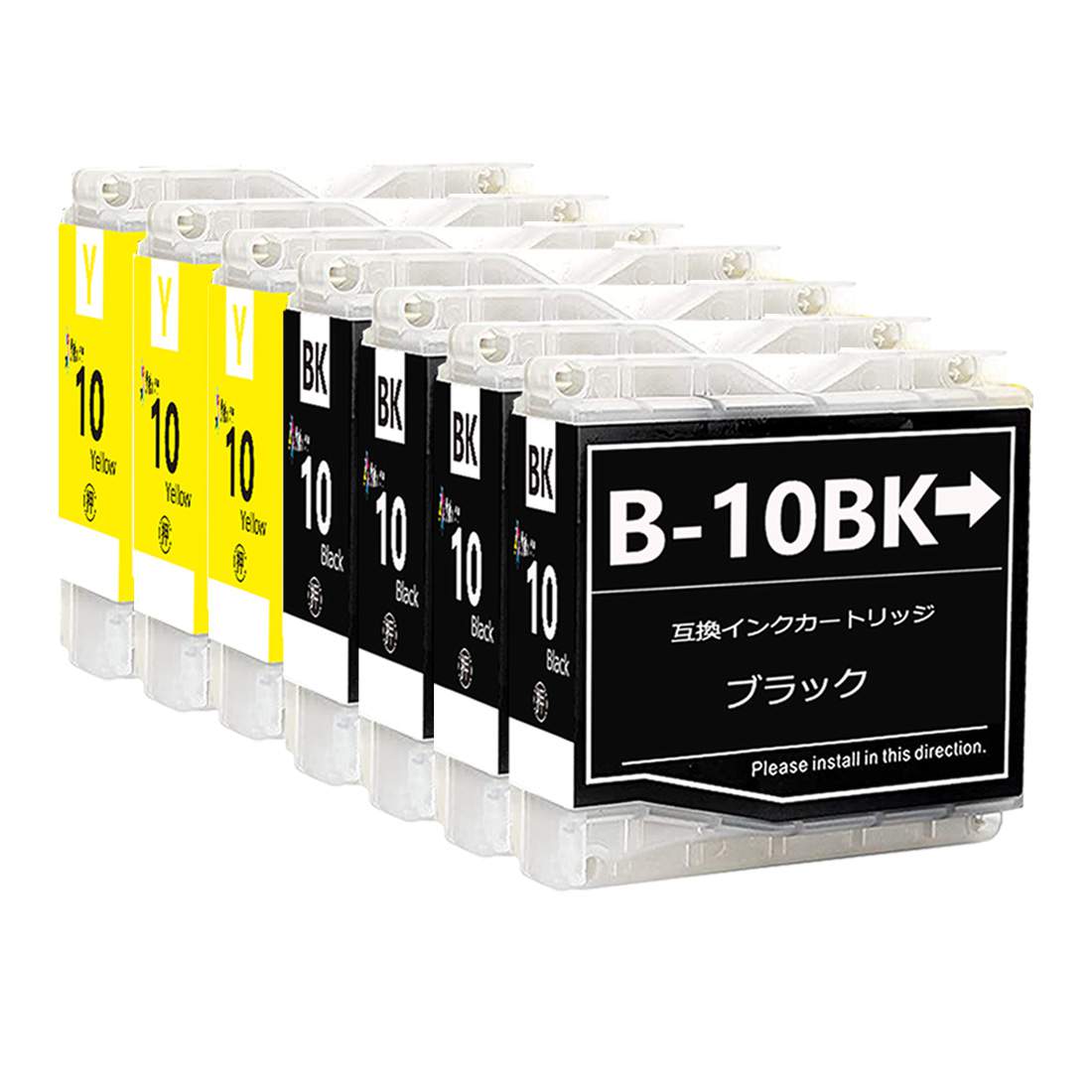 LC10 ブラザーbrother用互換インクカートリッジLC10BKブラック4本 LC10Yイエロー3本 合計7本純正と併用可能インクタンク対応機種:MFC-5860CN 880CDN/CDWN 870CDN/CDWN 860CDN 850CDN/CDWN 650CD/CDW 630CD/CDW 480CN 460CN DCP-770CN 750CN 750CNU 350C 330C 155C