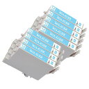 IC6CL32エプソン互換インクカートリッジIC32 EPSON ICLC32ライトシアン9本 目印:ヒマワリ 増量対応プリンター:L-4170G PM-A850 PM-A850V PM-A870 PM-A890 PM-D750 PM-D750V PM-D770 PM-D800 PM-G700 PM-G720 PM-G730 PM-G800 PM-G800V PM-G820 残量表示機能付互換インク