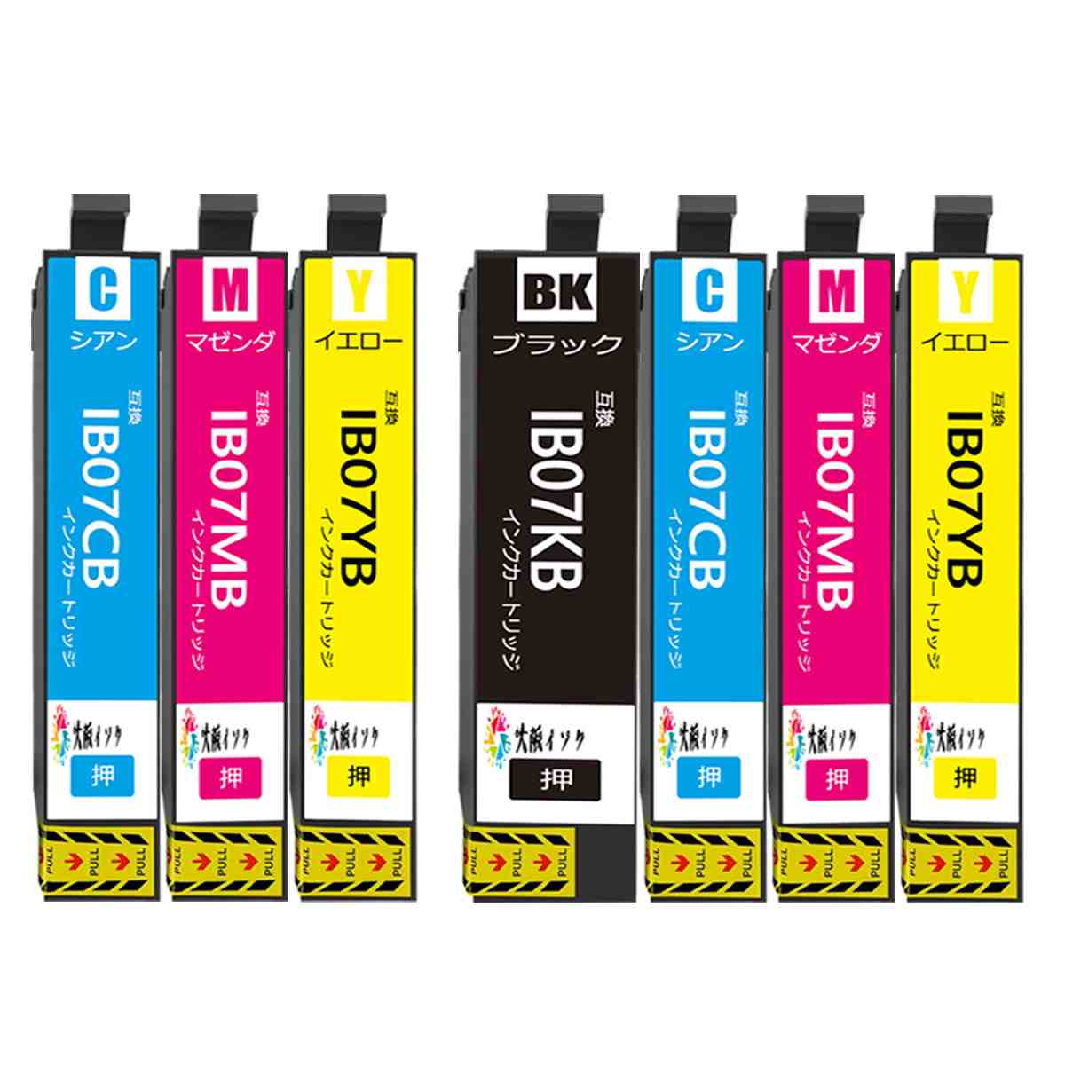 IB07CL4B互換インクカートリッジ エプソンEpson増量ブラック（IB07KB）1本・シアン（IB07CB）2本・マゼンター（IB07MB）2本・イエロー（IB07YB）2本合計7本 目印：マウス 大容量 Epsonエプソン用 対応機種：PX-M6010F PX-M6011F PX-S6010