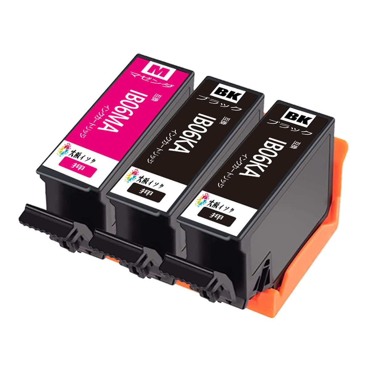 IB06CL4A互換インクカートリッジ エプソンEpson増量ブラック（IB06KA）2本・マゼンター（IB06MA）1本合計3本インクタンク 目印：メガネめがね 対応プリンター：PX-S5010 PX-S5010R1