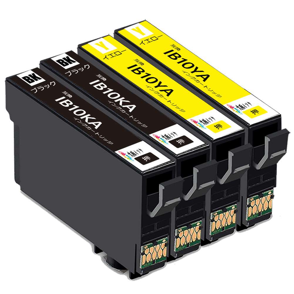 IB10CL4A互換インクカートリッジ エプソンEpson増量ブラック（IB10KA）2本・イエロー（IB10YA）2本合計..