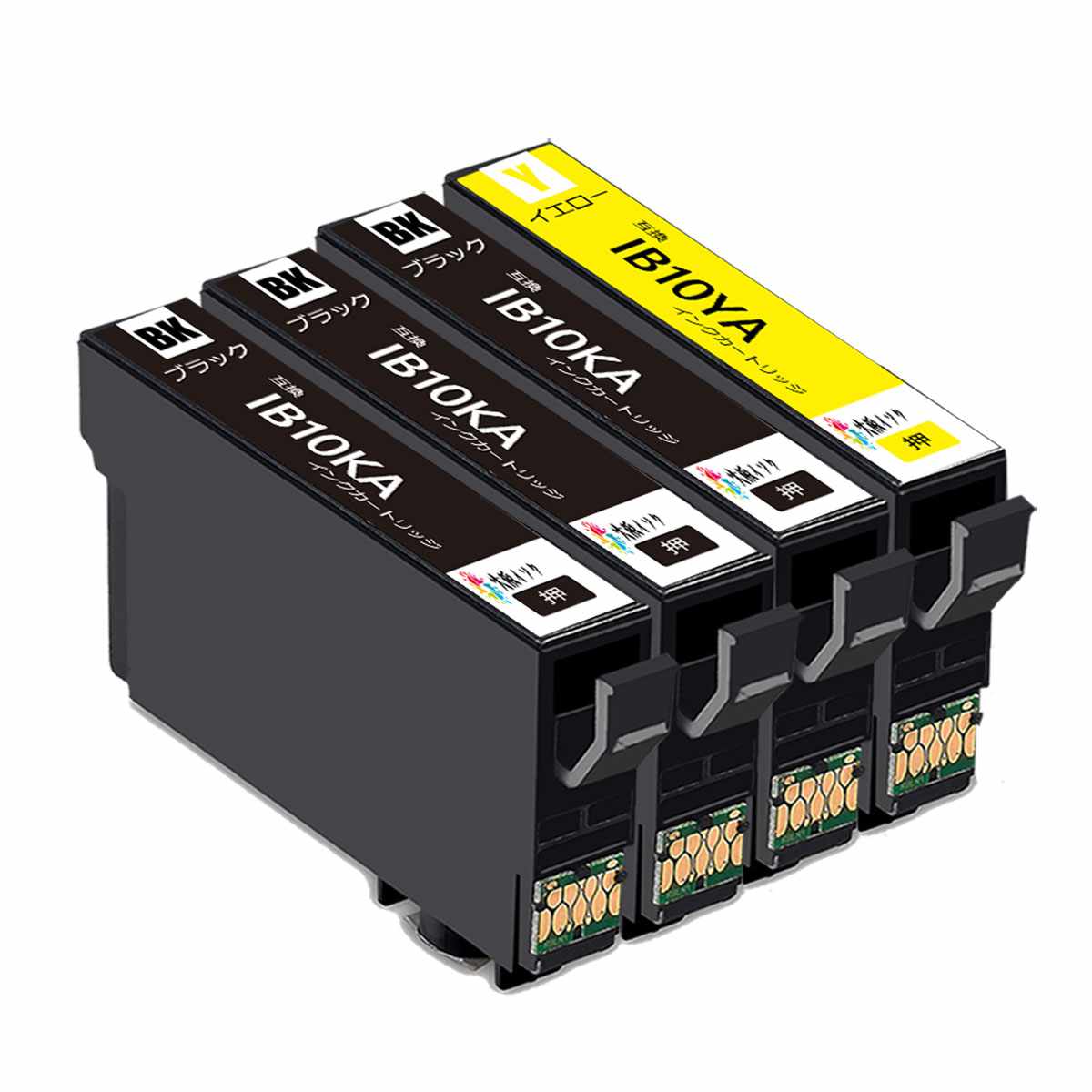 IB10CL4A互換インクカートリッジ エプソンEpson増量ブラック（IB10KA）3本・イエロー（IB10YA）1本合計..