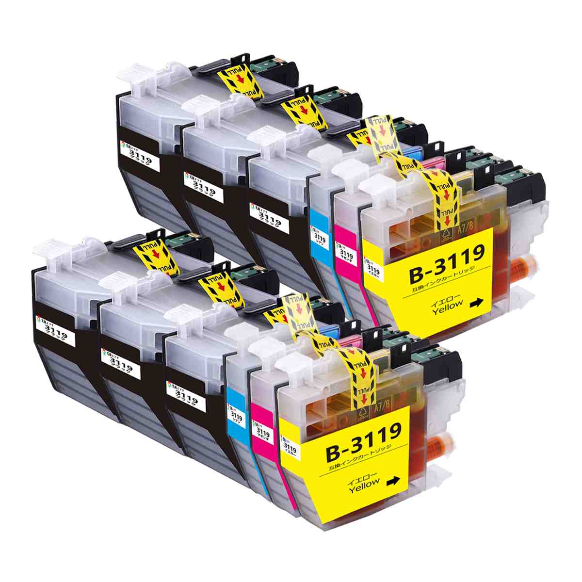 LC3119 ブラザーbrother用互換インクカートリッジLC3119-4PK*2+黒4本 合計12本 (LC3119BKブラック*6 LC3119Cシアン LC3119Mマゼンタ LC3119Yイエロー各2本) 対応機種：MFC-J6980CDW MFC-J6580CDW MFC-J6983CDW MFC-J6583CDW MFC-J5630CDW残量検知搭載/個別包装