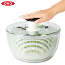 OXO オクソー サラダスピナー クリアサラダスピナー 大 11230400 野菜水切り 水切り器 水切りボウル 水切り 洗う ボウル ボール カゴ ザル バスケット コランダー 押すだけ 手動 回転 透明 クリア コンパクト 野菜 保存容器 冷蔵庫 キッチン シンプル お洒落