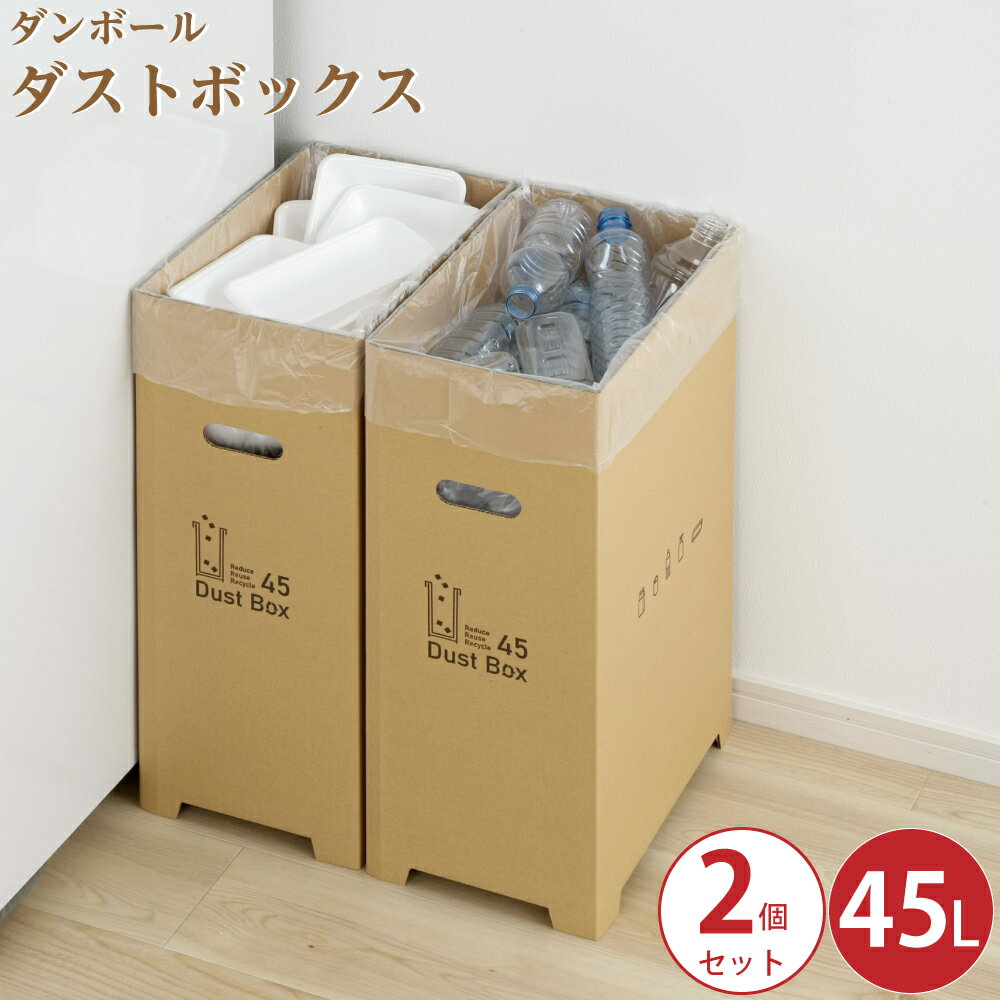 ごみ箱 下村企販 T ダンボール ダストボックス 45L 2個組 42696 4957423087728 環境にやさしい 手軽 ゴミ箱 くず入れ ダストボックス 日本製