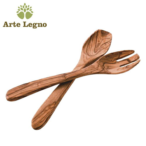 Arte Legno アルテレニョ オリーブウッド サラダサーバー イタリア製 481937  JAN: 4935201481937