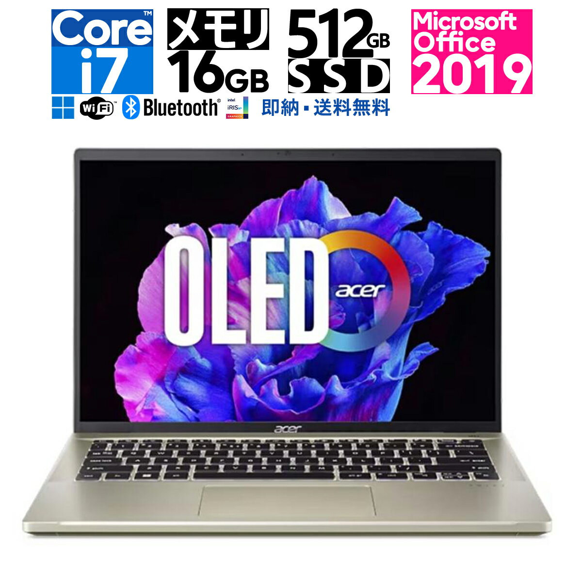 Acer Swift Go Ρȥѥ 14 Core i7-13700H ꡧ16GB SSD512GB Windows 11 Home ǧ Wi-Fi 6E Web 90Hz DCI-P3 100 Office2019 SFG14-71-F76Y/GD