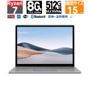 マイクロソフト 15型 Surface Laptop 4 メモリ：8GB SSD：512GB Windows10 ノートパソコン 顔認証 Wi-Fi 6 Webカメラ Bluetooth 展示品