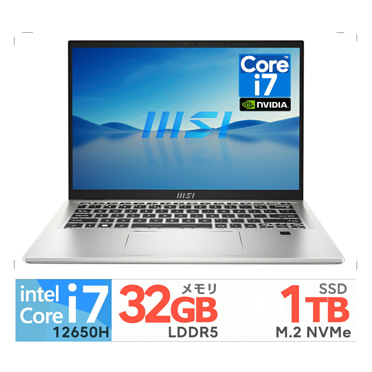 MSI 14C` Prestige 14 H B12U 12 Ce Core i7/F32GB DDR5/SSDF1TB/Wi-Fi 6E/WebJ/Bluetooth/NVIDIA GeForce RTX 2050 Wi