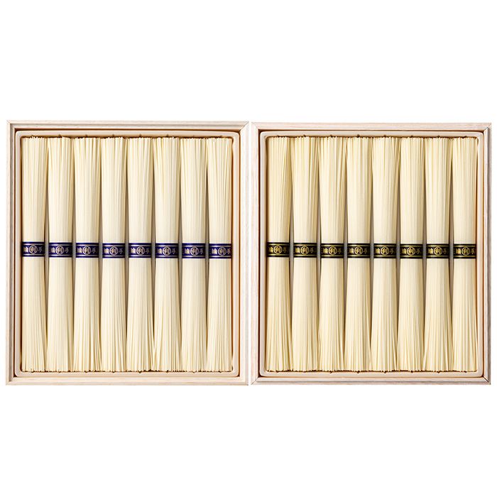 池利 三輪素麺 2種詰合せ 新物・熟成三年物 各50g×8束 【送料無料】