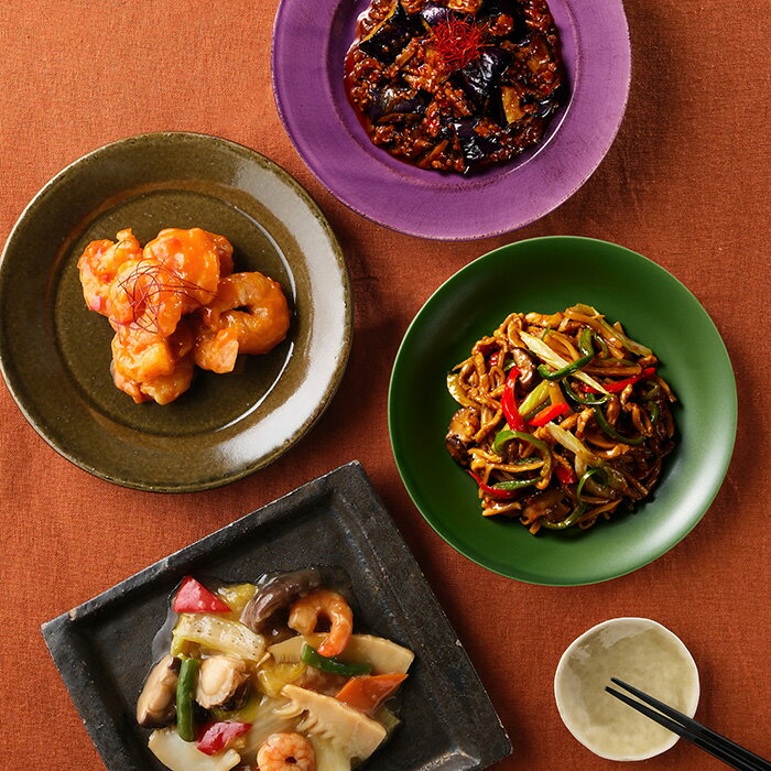 四陸 人気の中華料理4種セット 海老のチリソース150g・金華豚の青椒肉絲150g・具だくさん八宝菜170g・香辣醤かおる麻婆茄子180g×各1