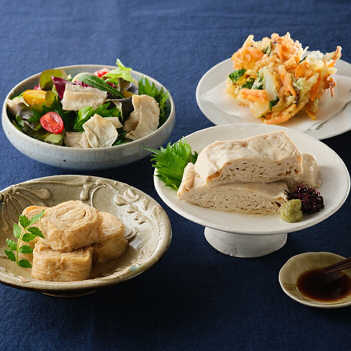 栃木・日光食品 日光ゆばギフト さしみゆば220g、味付ゆば6個入、きざみゆば150g(固形量80g)、サラダゆば150g(固形量80g)